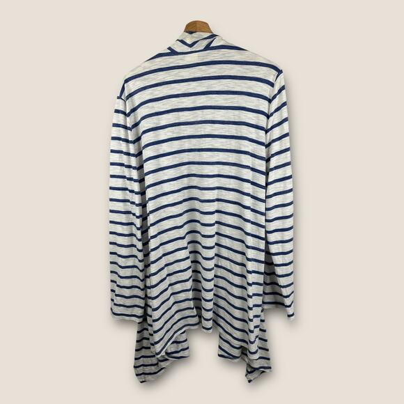Soma Womens size XXL Slub Terry Open Front Zen Striped Waterfall Cardigan - Picture 3 of 9